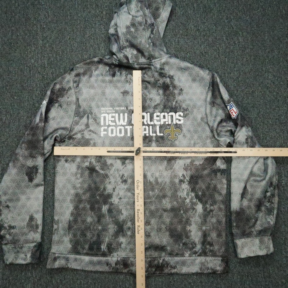 New Orleans Saints Jacket Mens Large NFL Football Reebok Onfield Full Zip Hoodie - Picture 9 of 12